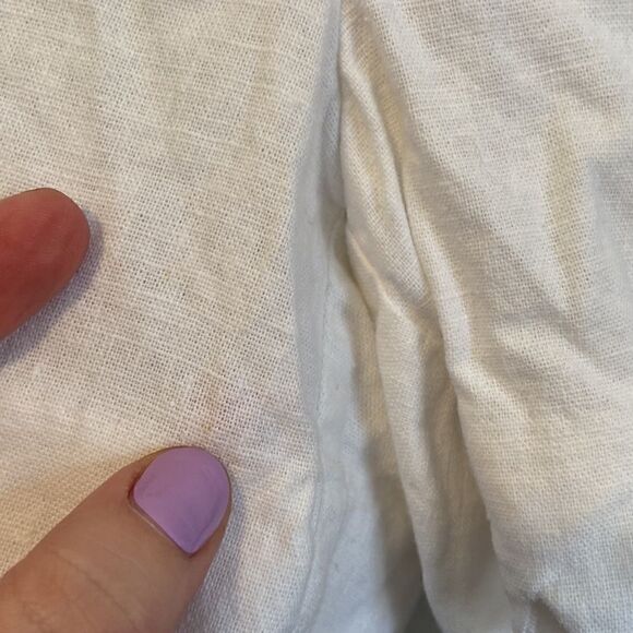 J. Crew White Partial Linen Scalloped Edge Hem Shorts Size 8 - Picture 3 of 8